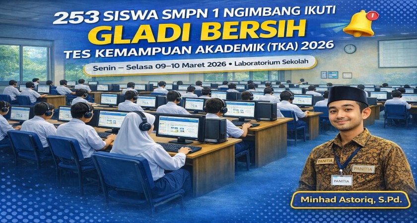 SMPN 1 Ngimbang Ikuti Gladi Bersih Tes Kemampuan Akademik (TKA) 2026